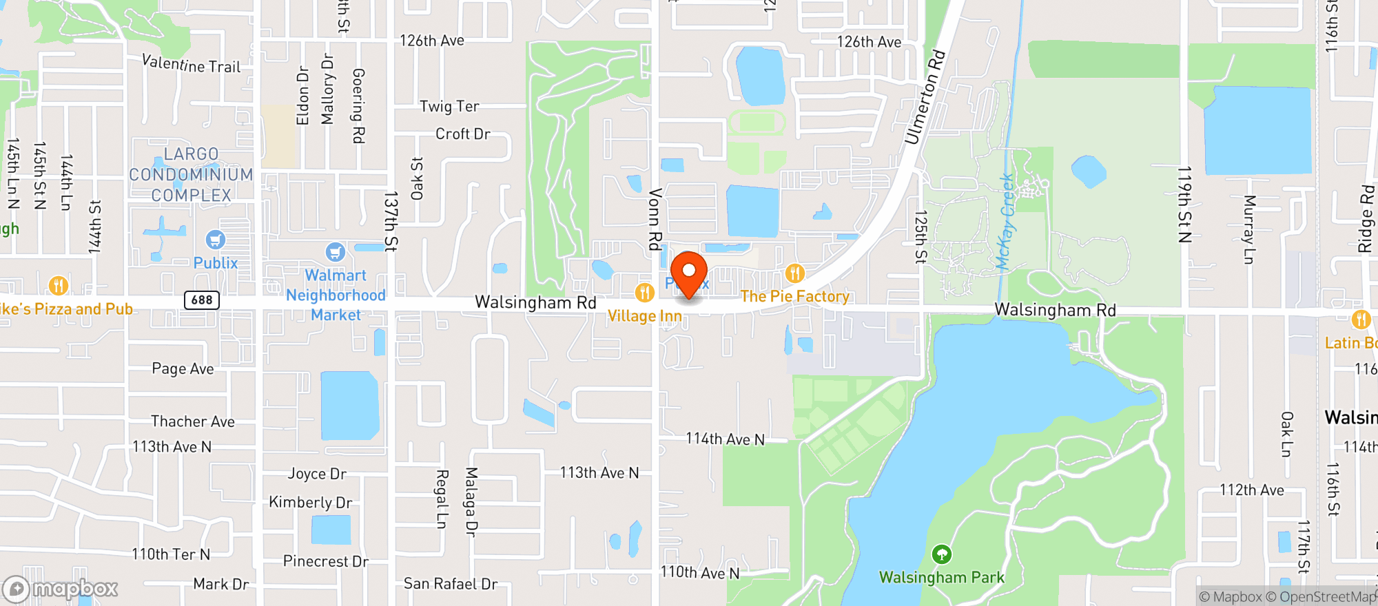 Map showing Publix Super Market