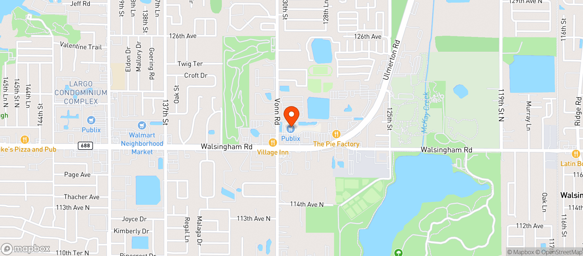 Map showing Publix Liquors At Indian Rocks