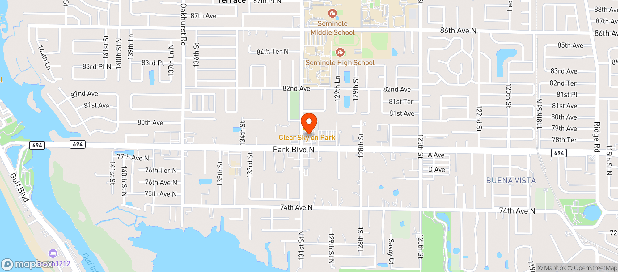 Map showing Three Olives
