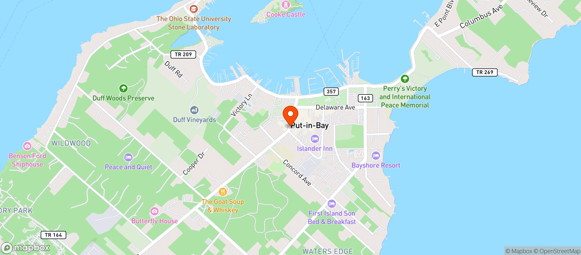 Map showing ISLAND BEVERAGE CENTER