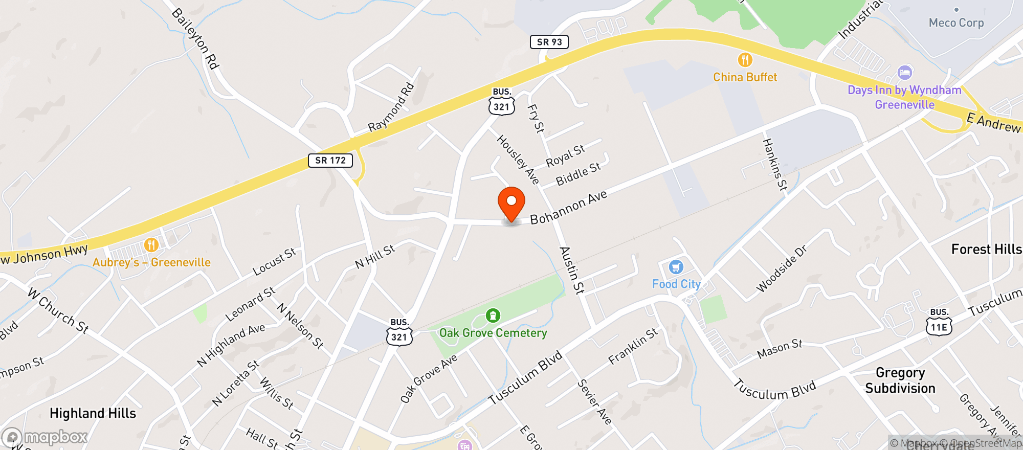 Map showing Martinez Mexican Restaurant