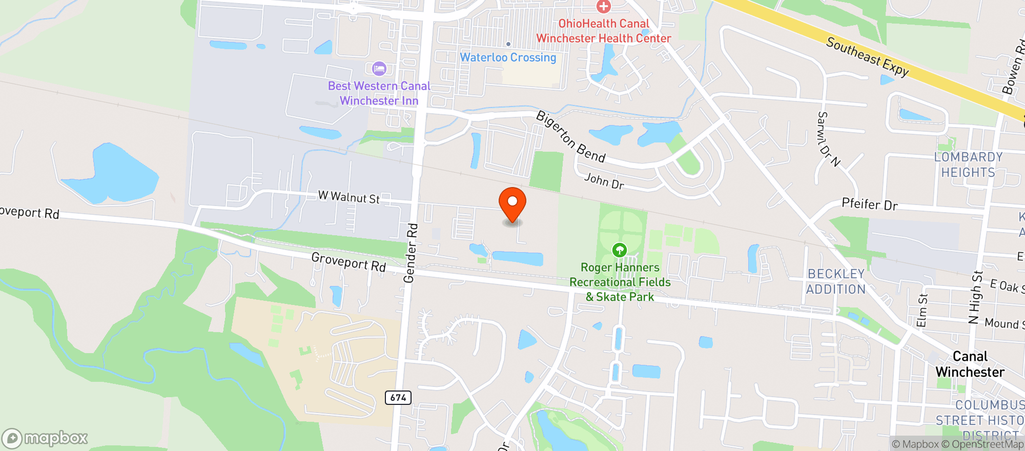 Map showing Brewdog Doghouse Hotel Columbus