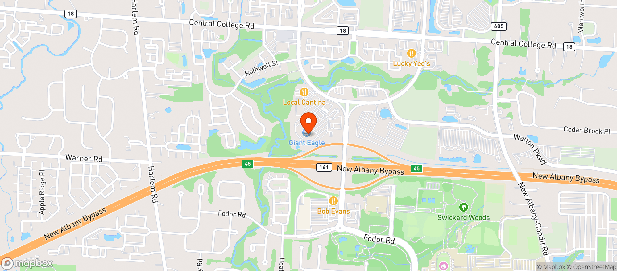 Map showing Giant Eagle - Market District
