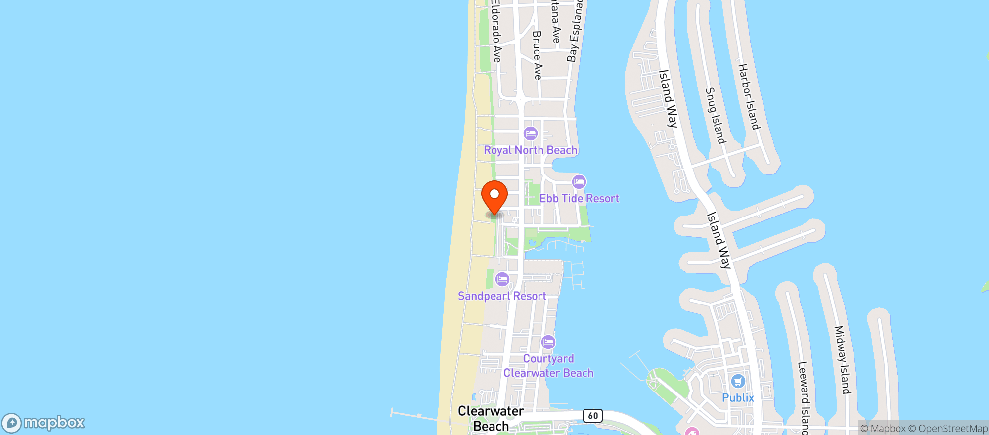 Map showing Palm Pavilion