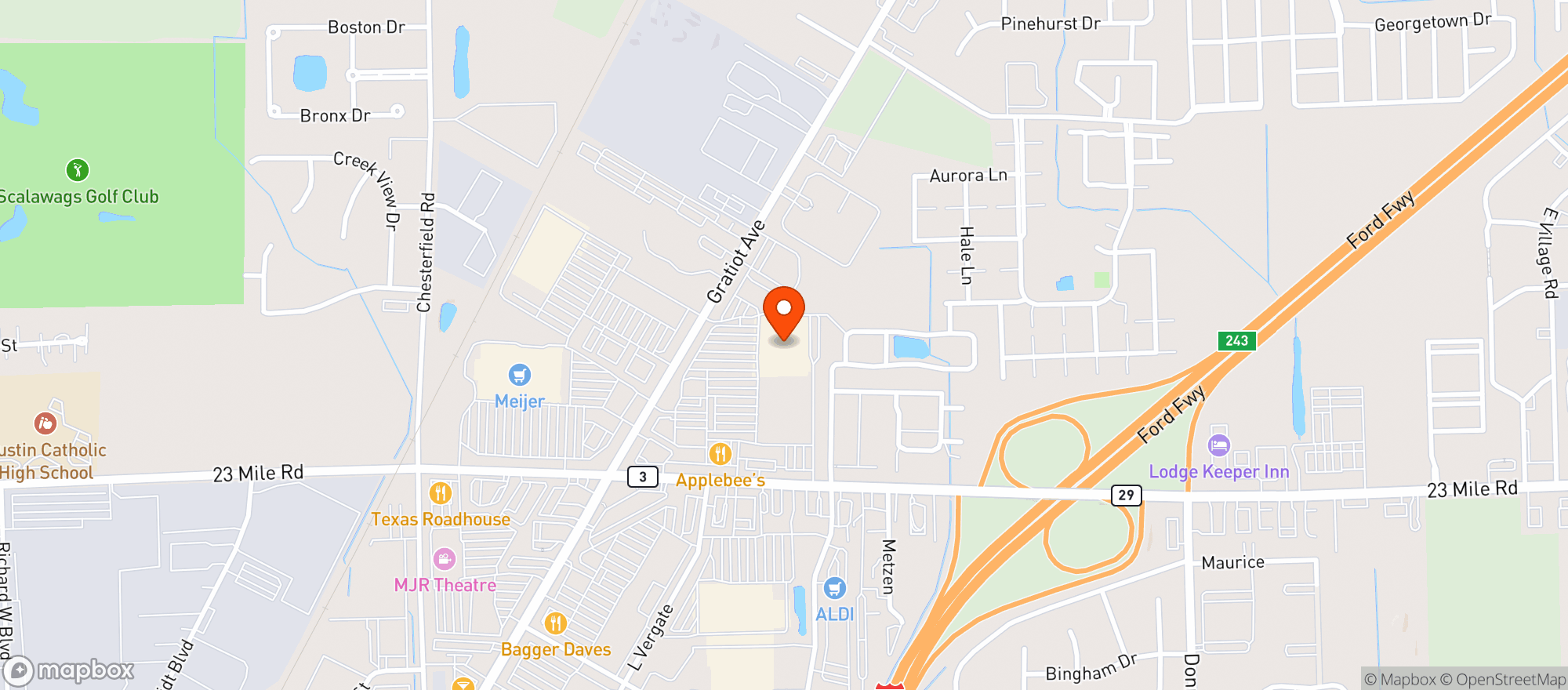 Map showing Target - Chesterfield