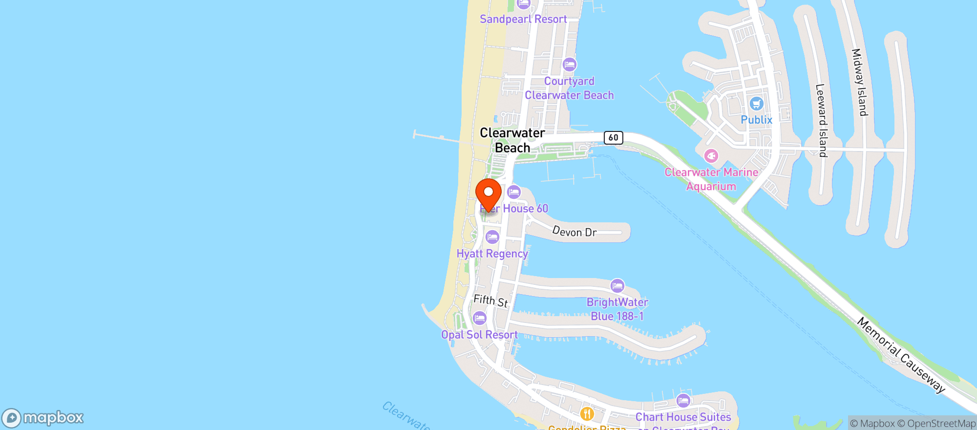 Map showing Badfins Brew & Food