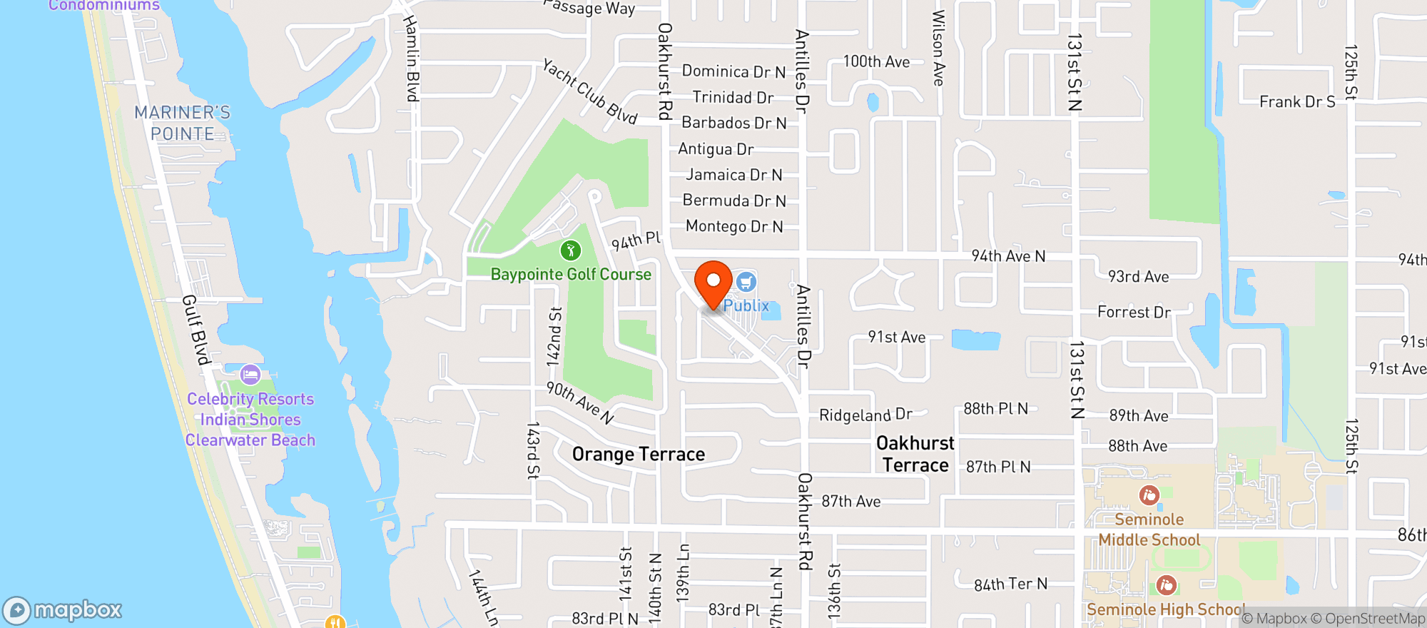 Map showing Publix Super Market