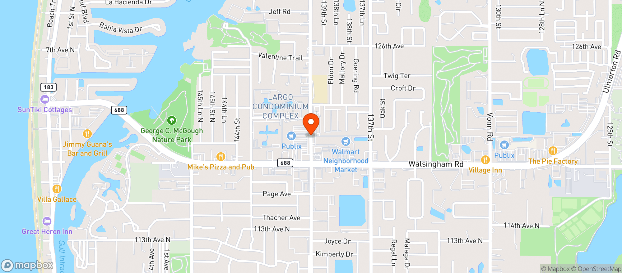 Map showing Publix Super Market