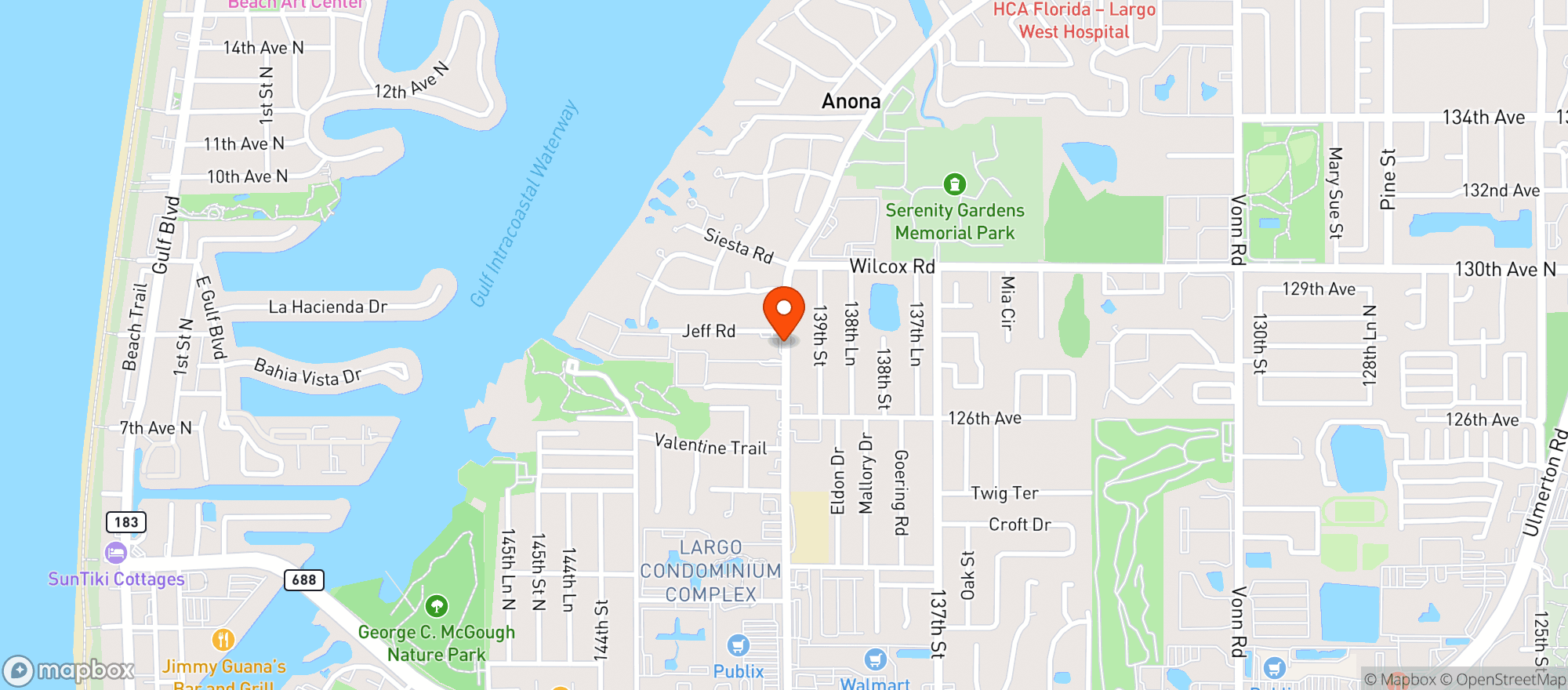 Map showing Rogers Liquor On The Rock