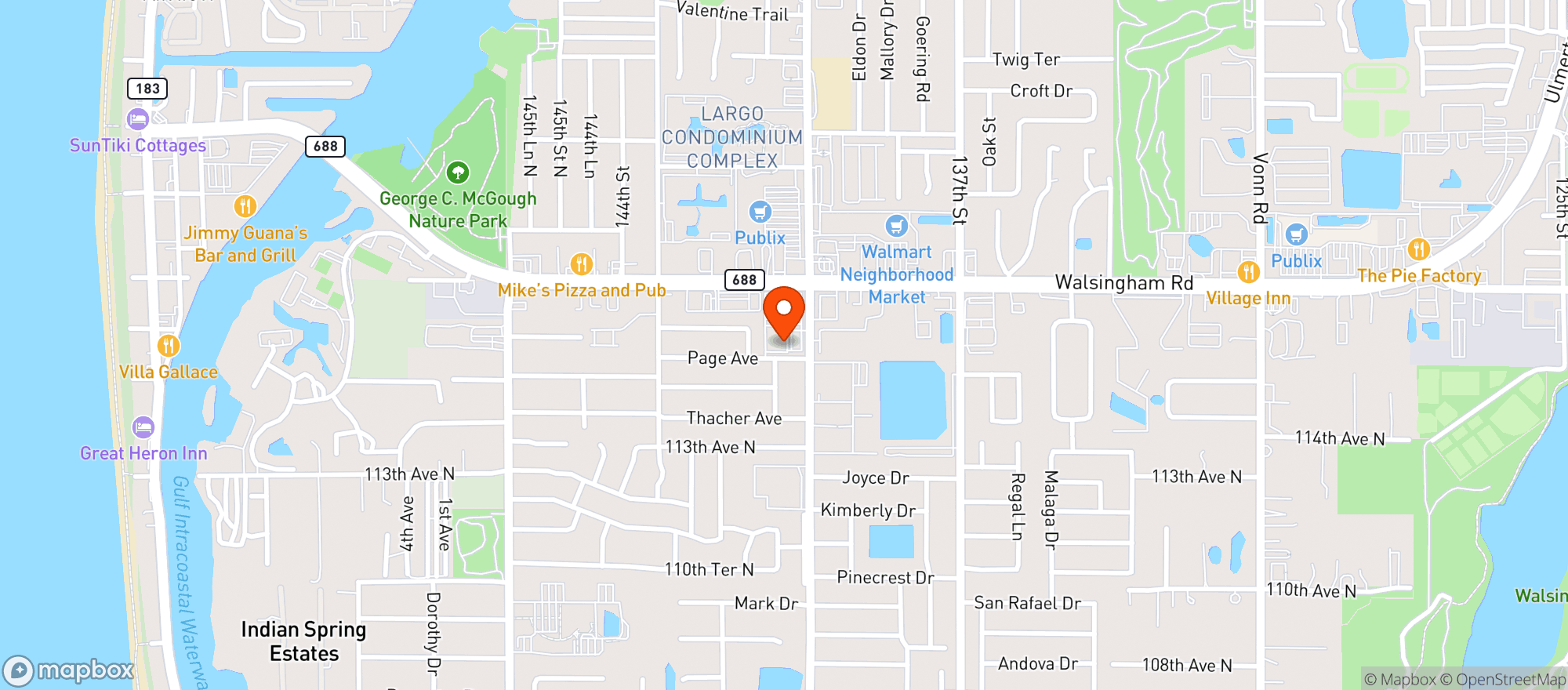 Map showing Tomfoolery Lounge