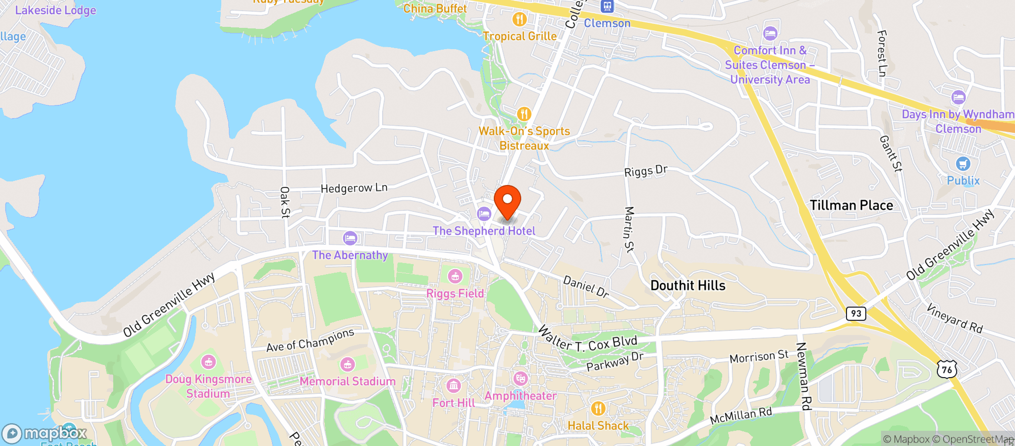 Map showing Backstreet Pub & Deli
