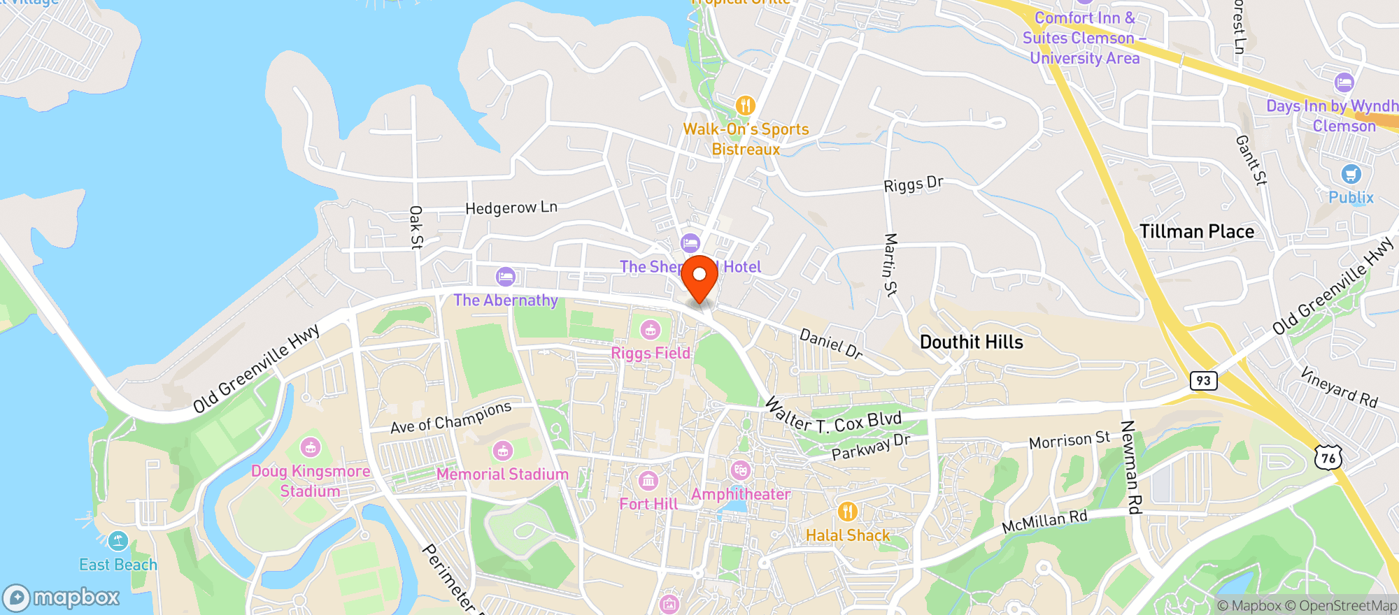 Map showing Tds Of Clemson (gvl)