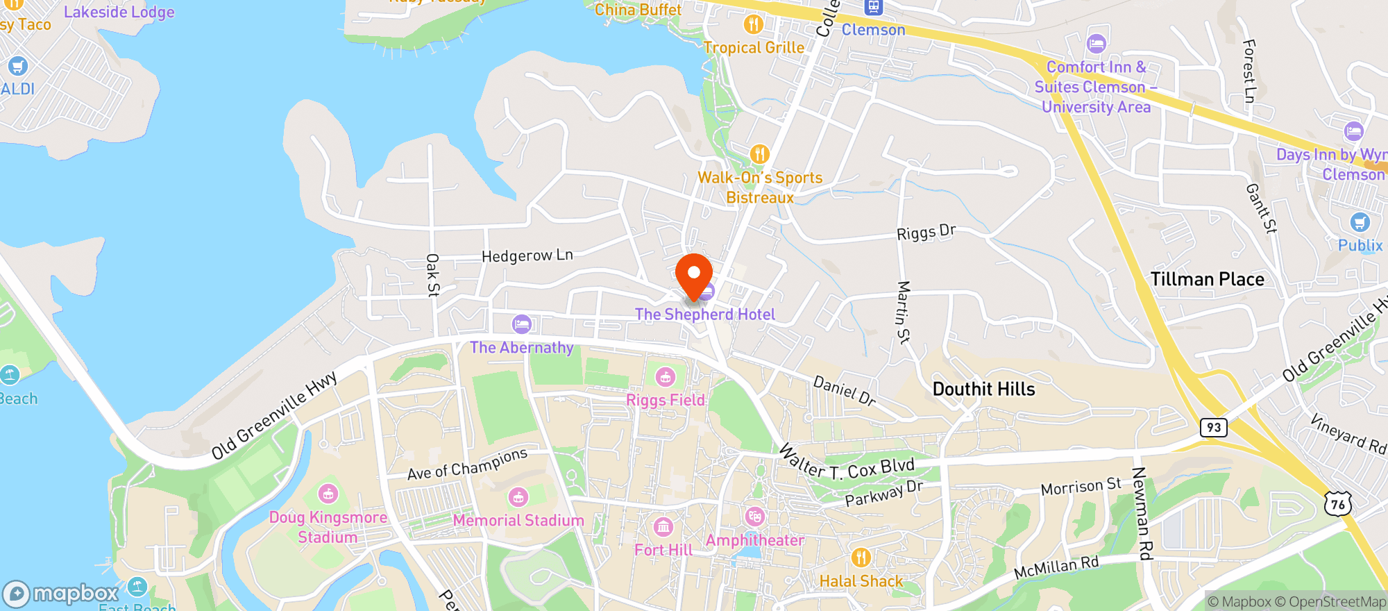 Map showing Nick's Tavern