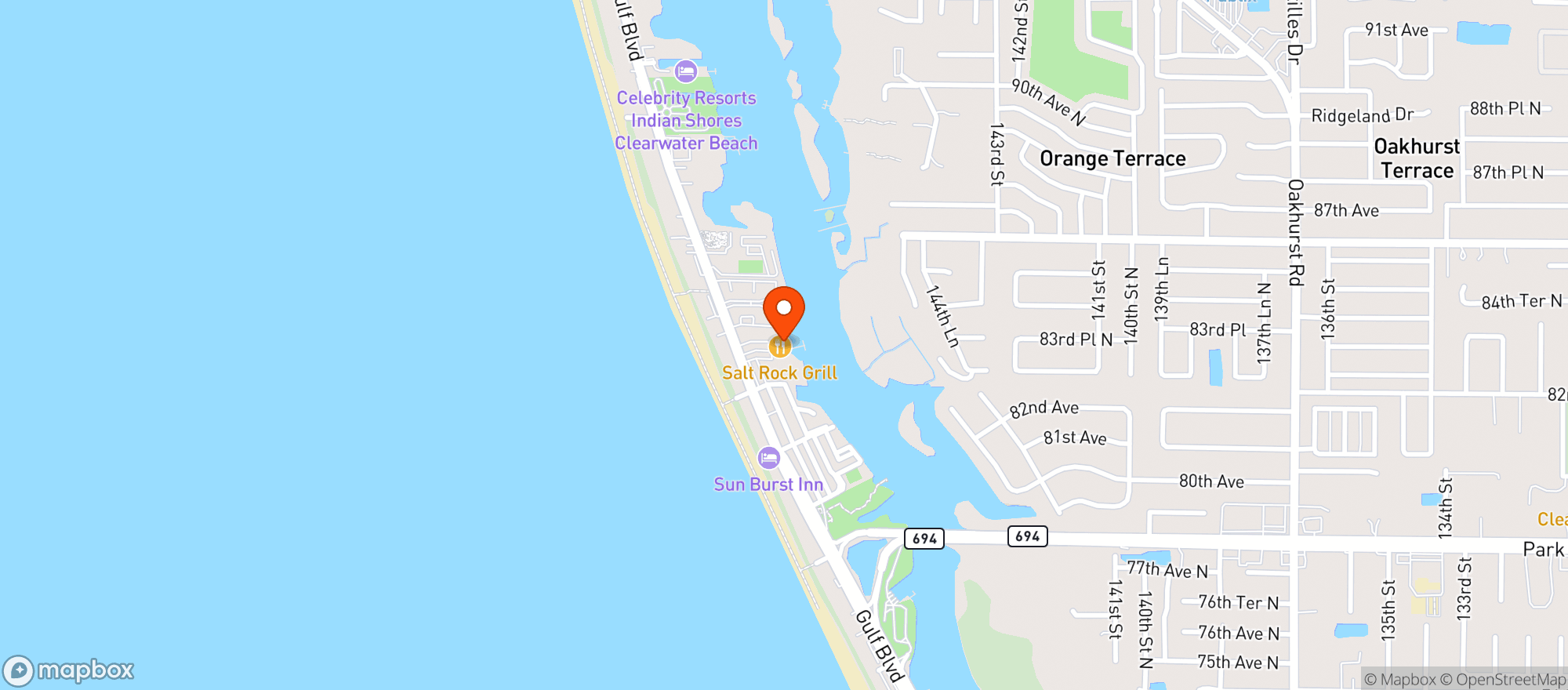 Map showing Salt Rock Grill