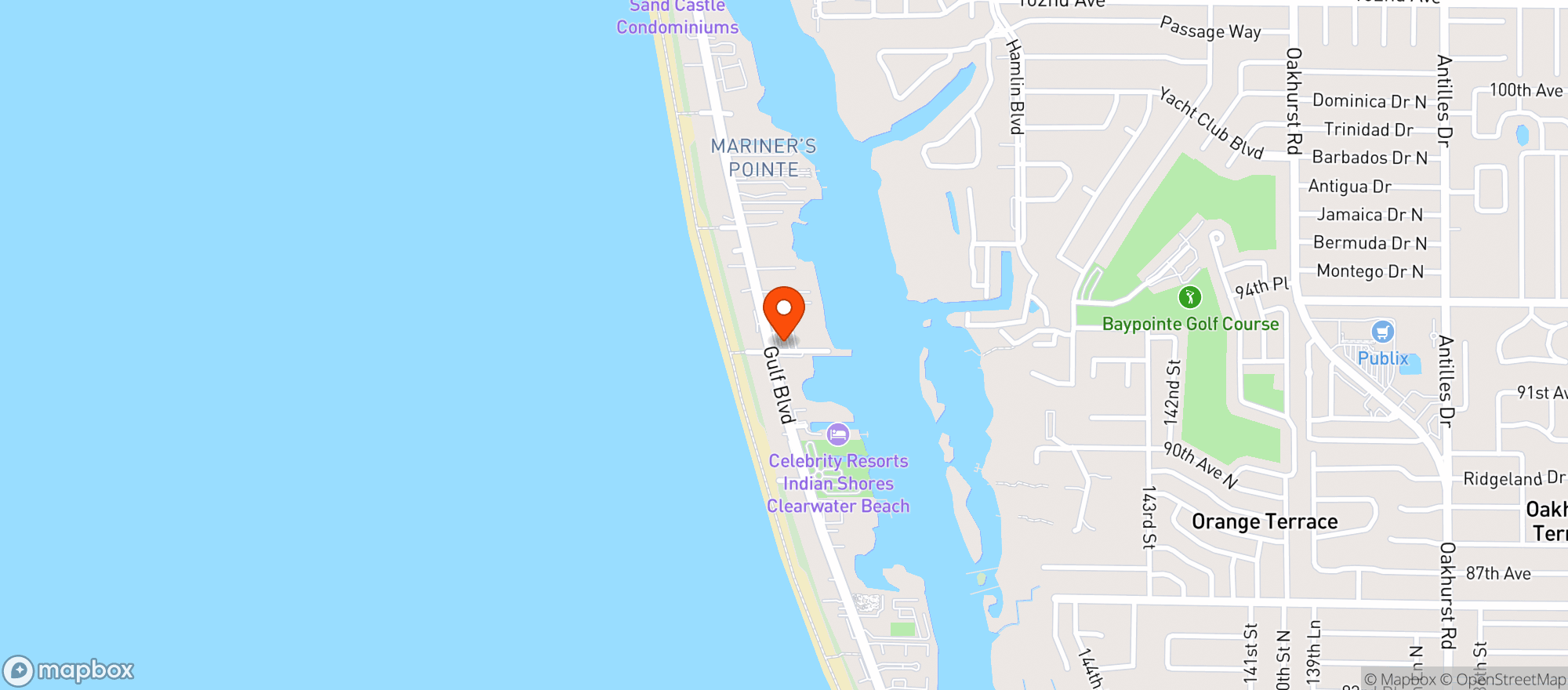 Map showing Sharkys Sea Pub