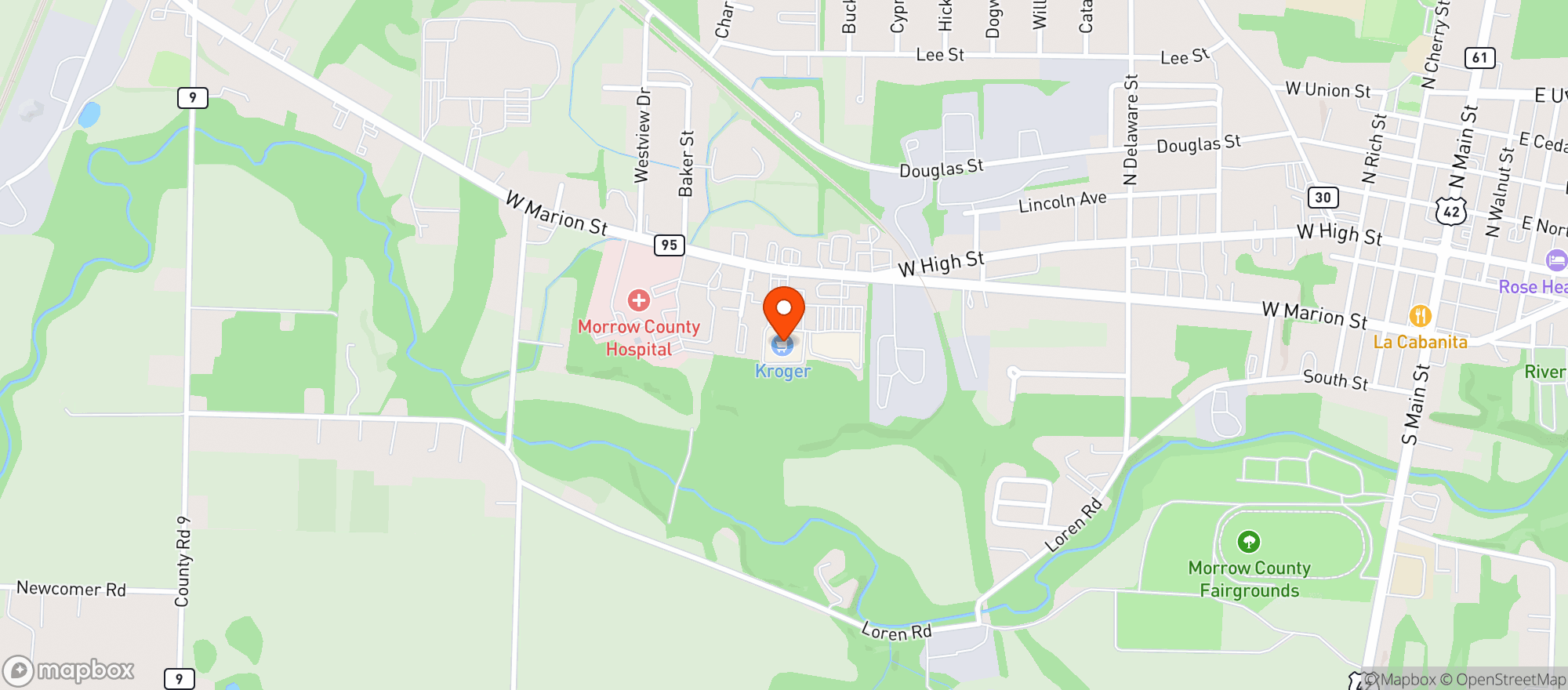 Map showing Kroger