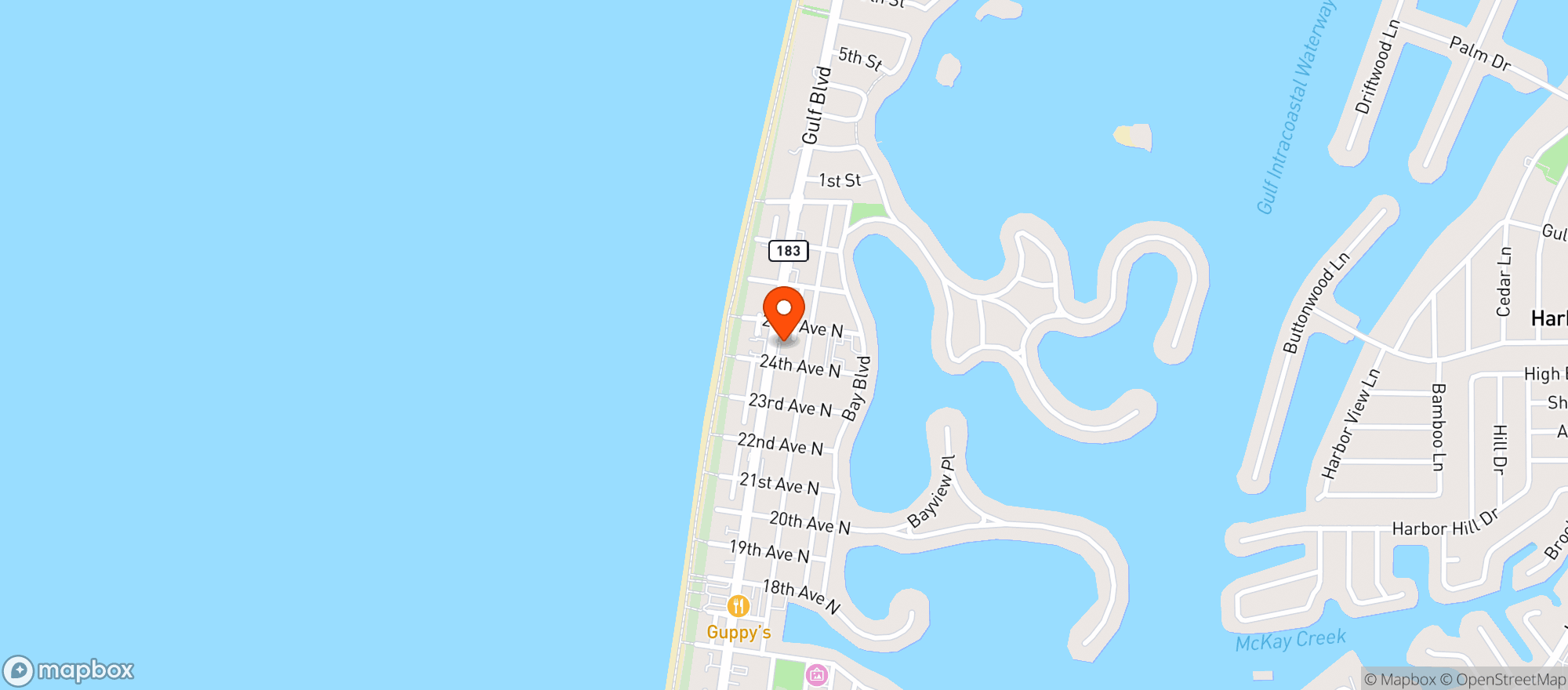 Map showing Coco S Crush Bar & Grill