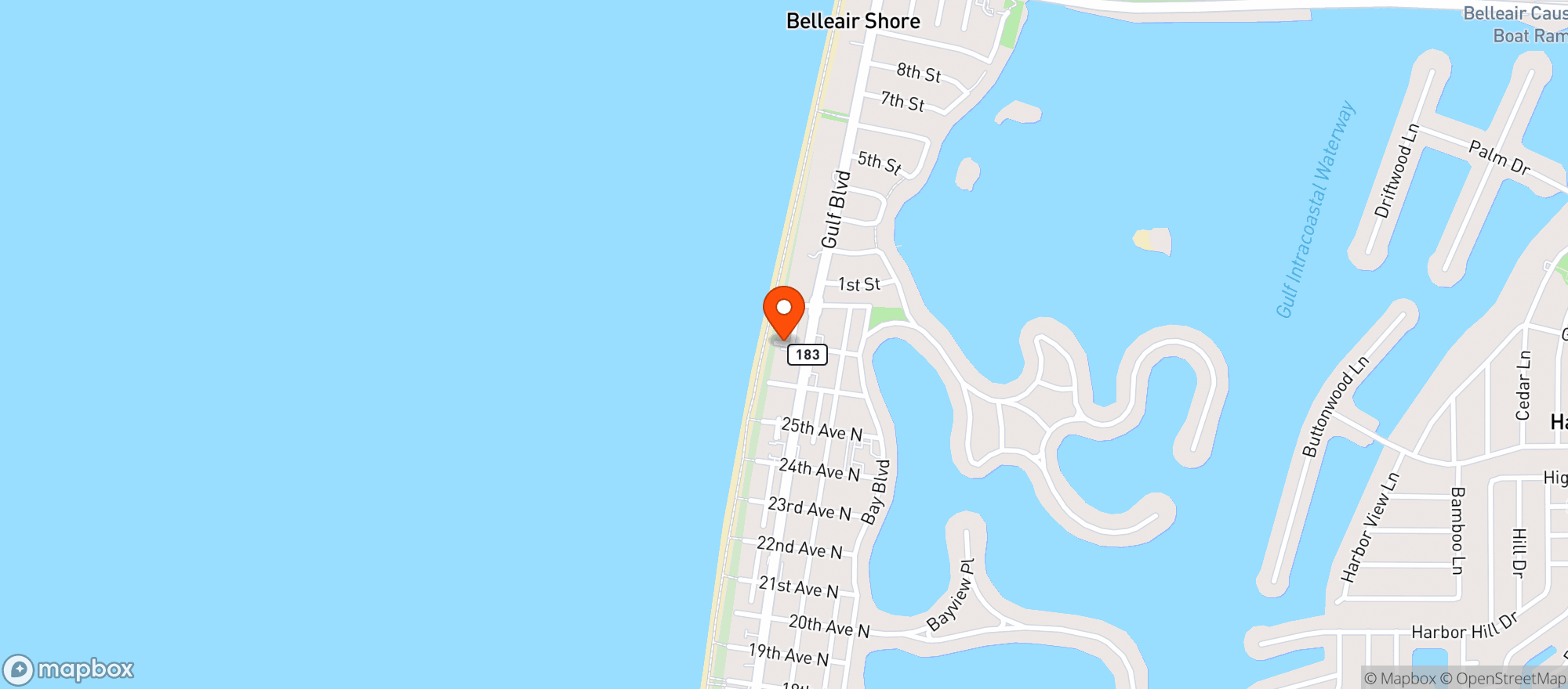 Map showing 27th Avenue Beach Access