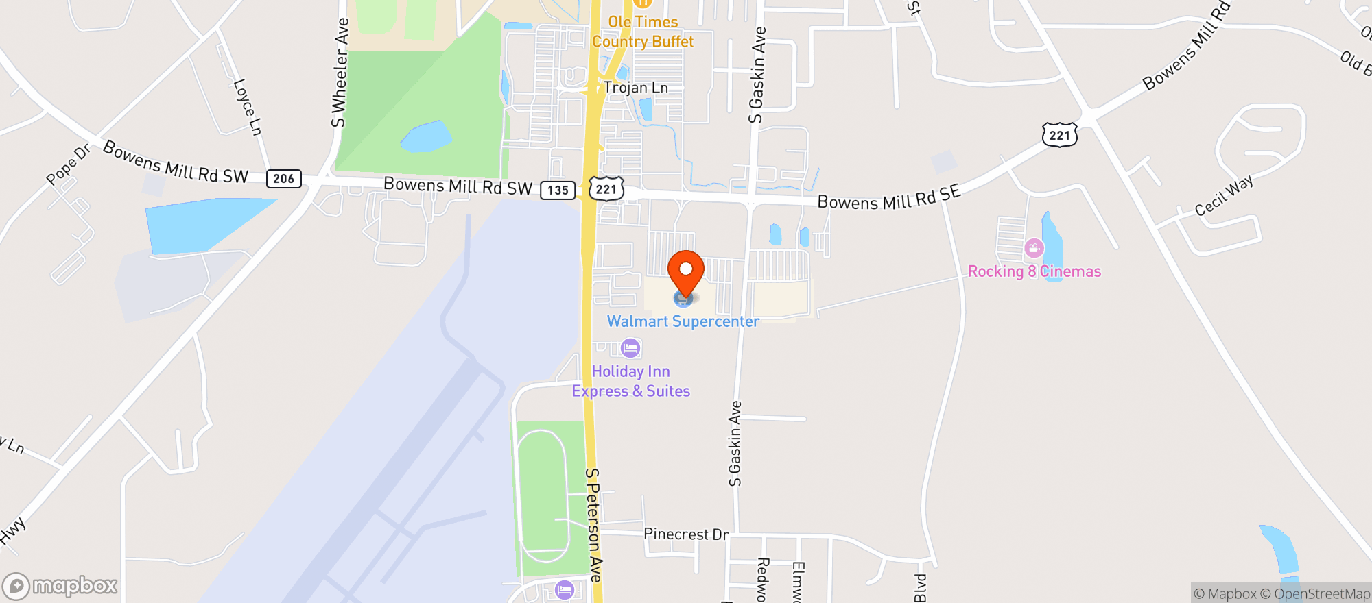 Map showing Walmart Supercenter