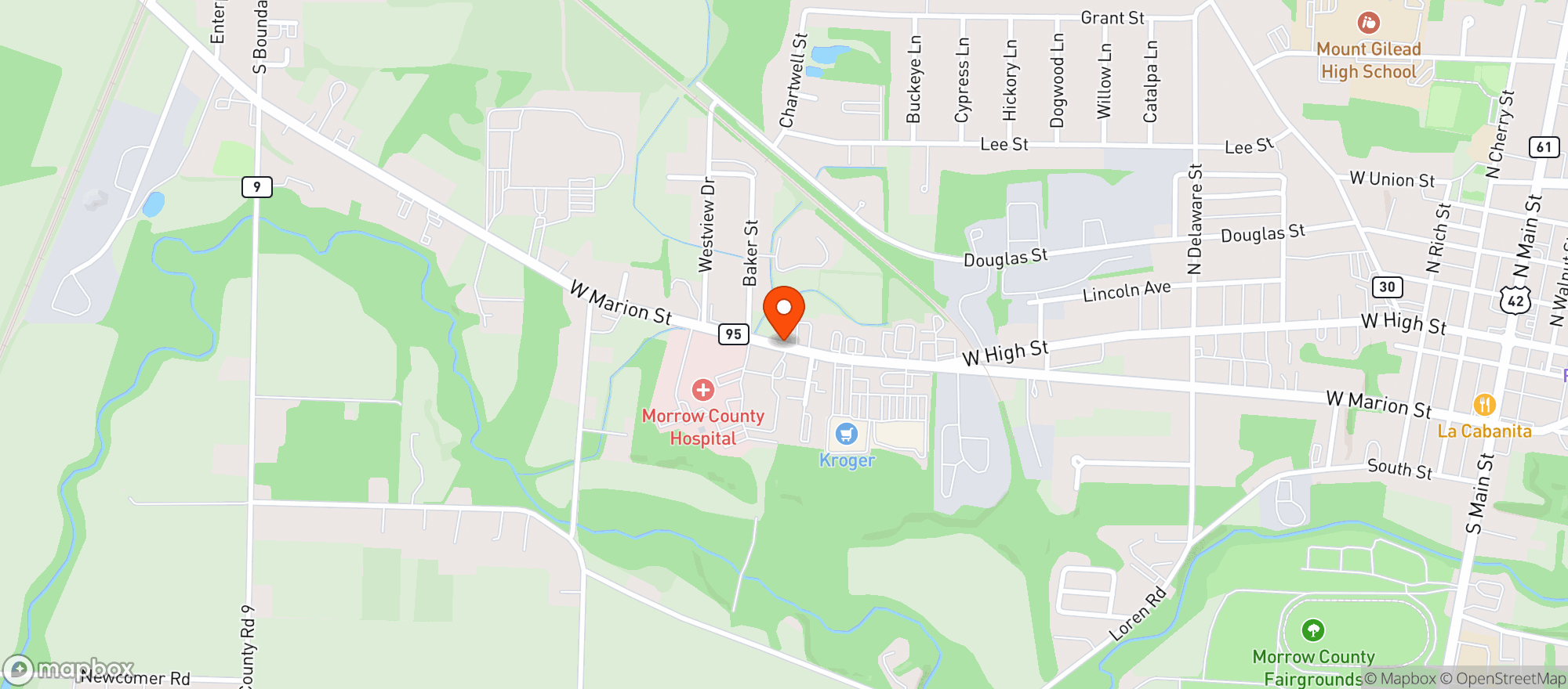 Map showing Drive Thru 95