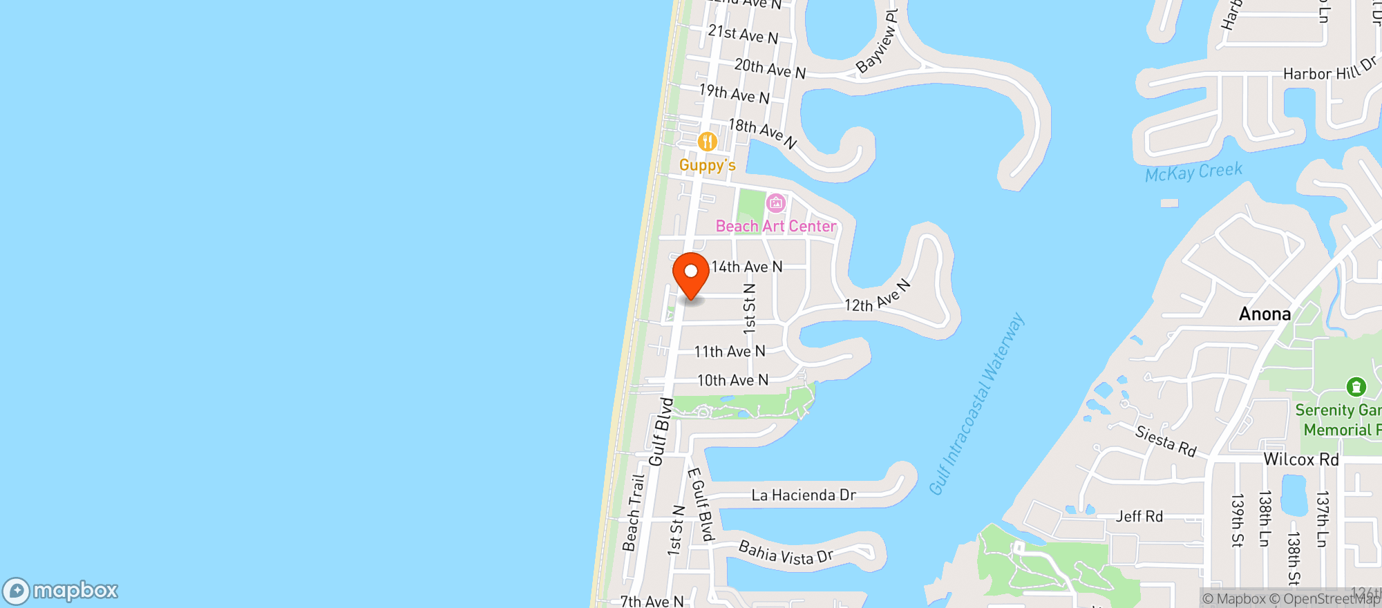 Map showing Gulf Mart Llc