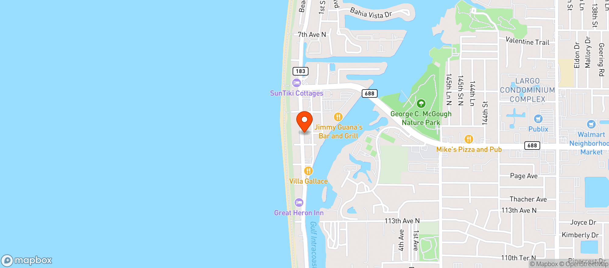 Map showing Slyce Pizza Bar