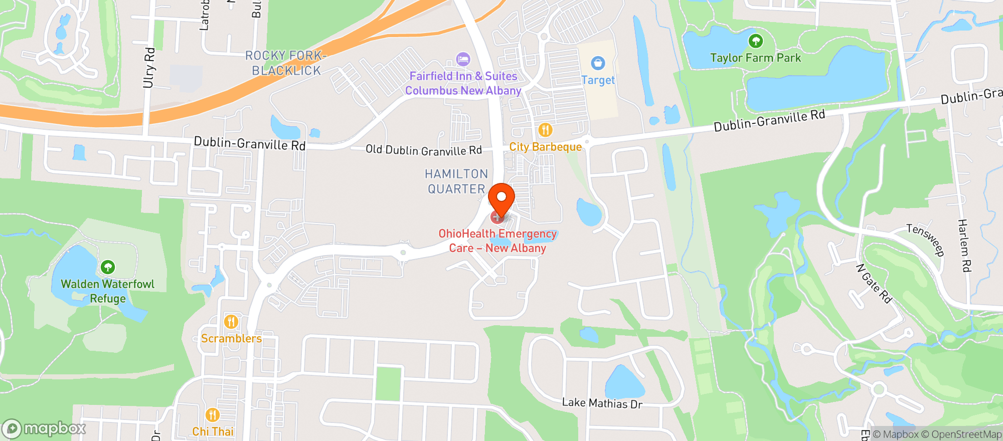 Map showing Firebirds Wood Fired Grill