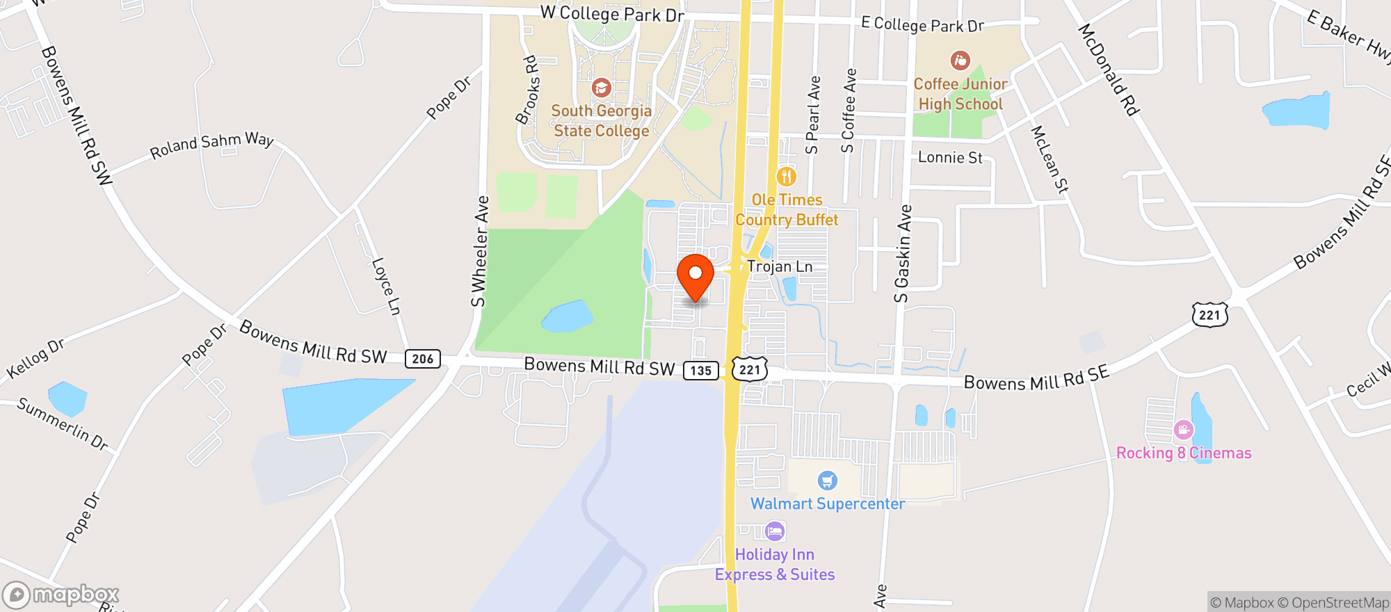 Map showing Publix