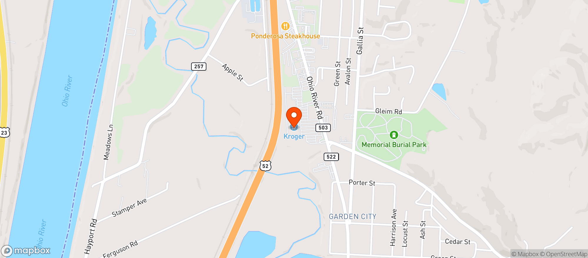 Map showing Kroger