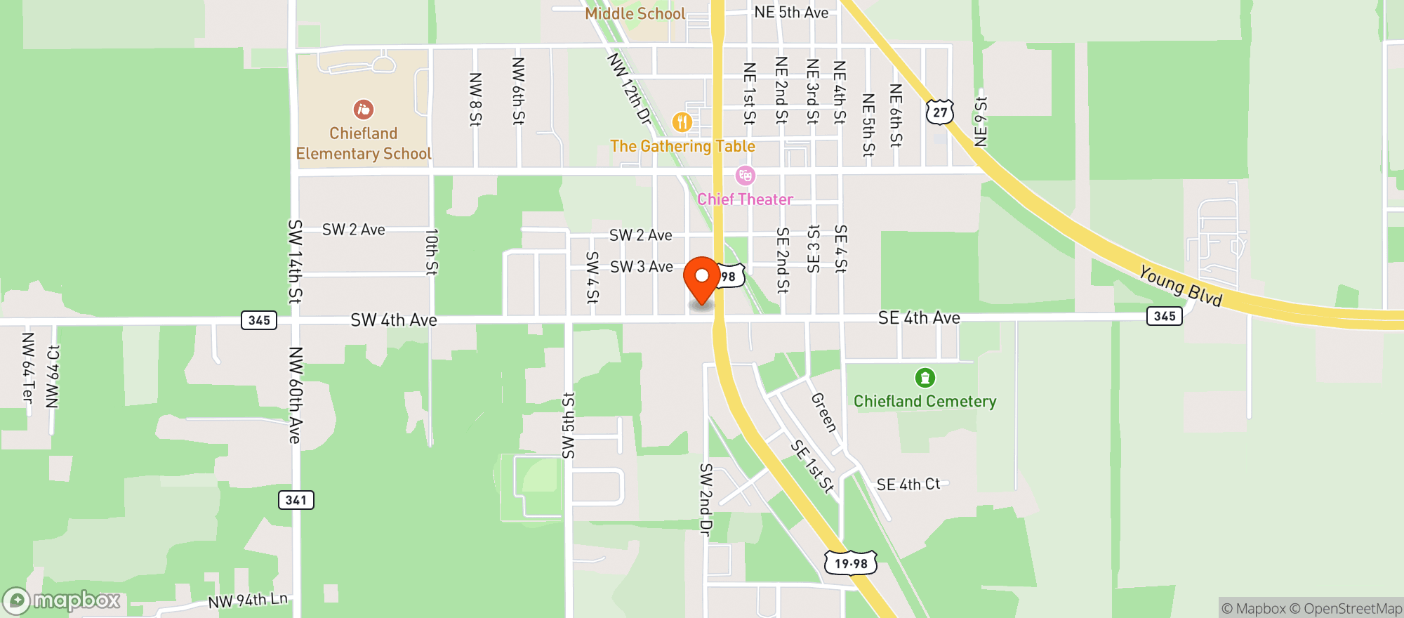 Map showing Citgo-chiefland