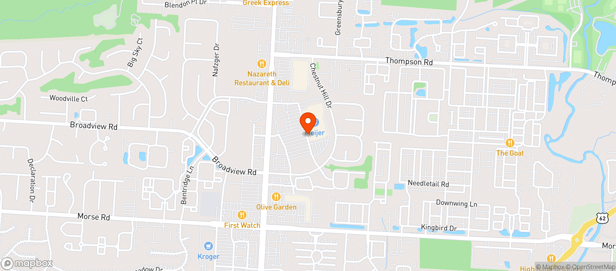 Map showing Meijer