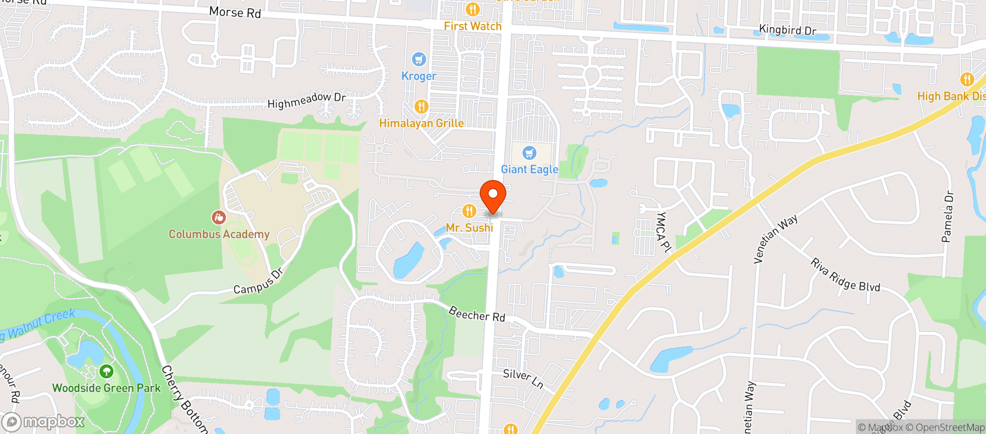 Map showing Mr Sushi