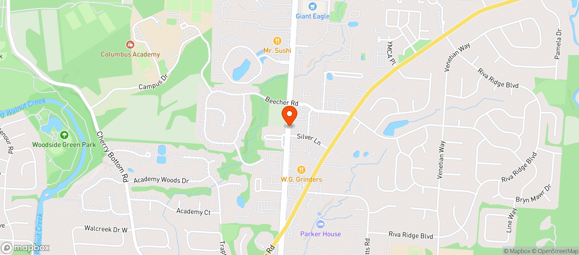 Map showing Metro Beer & Wine Drive Thru