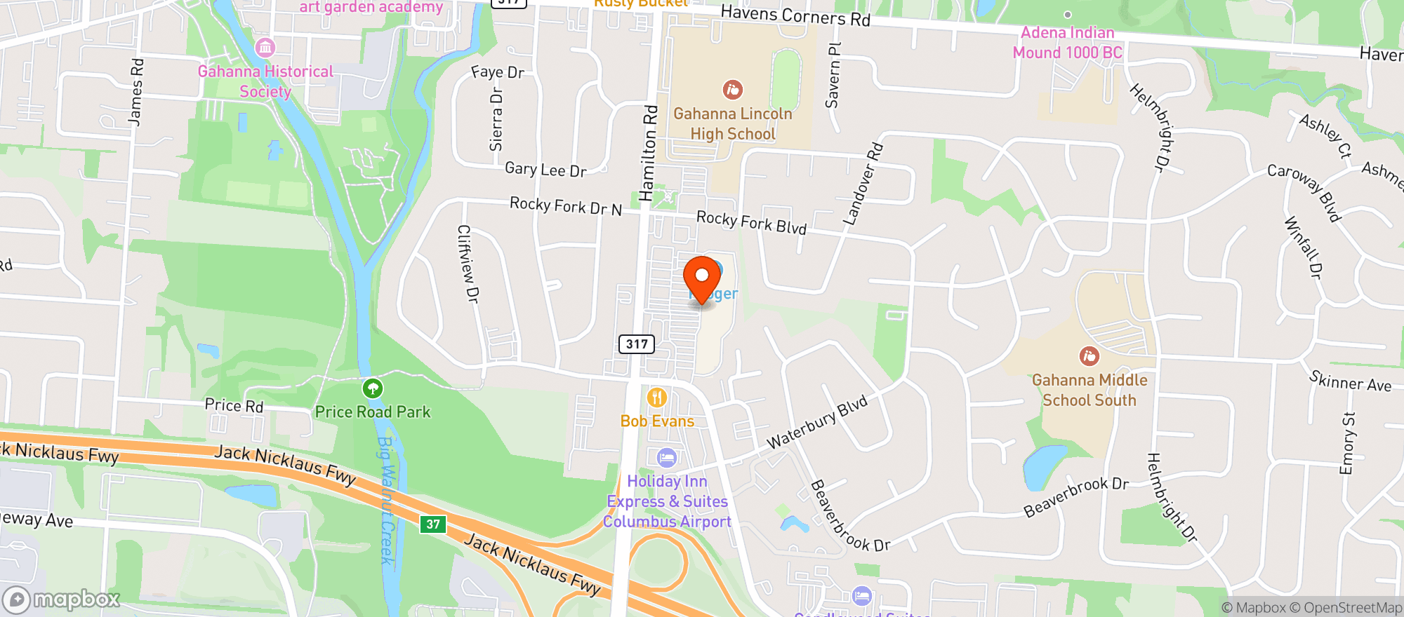 Map showing Kroger Marketplace