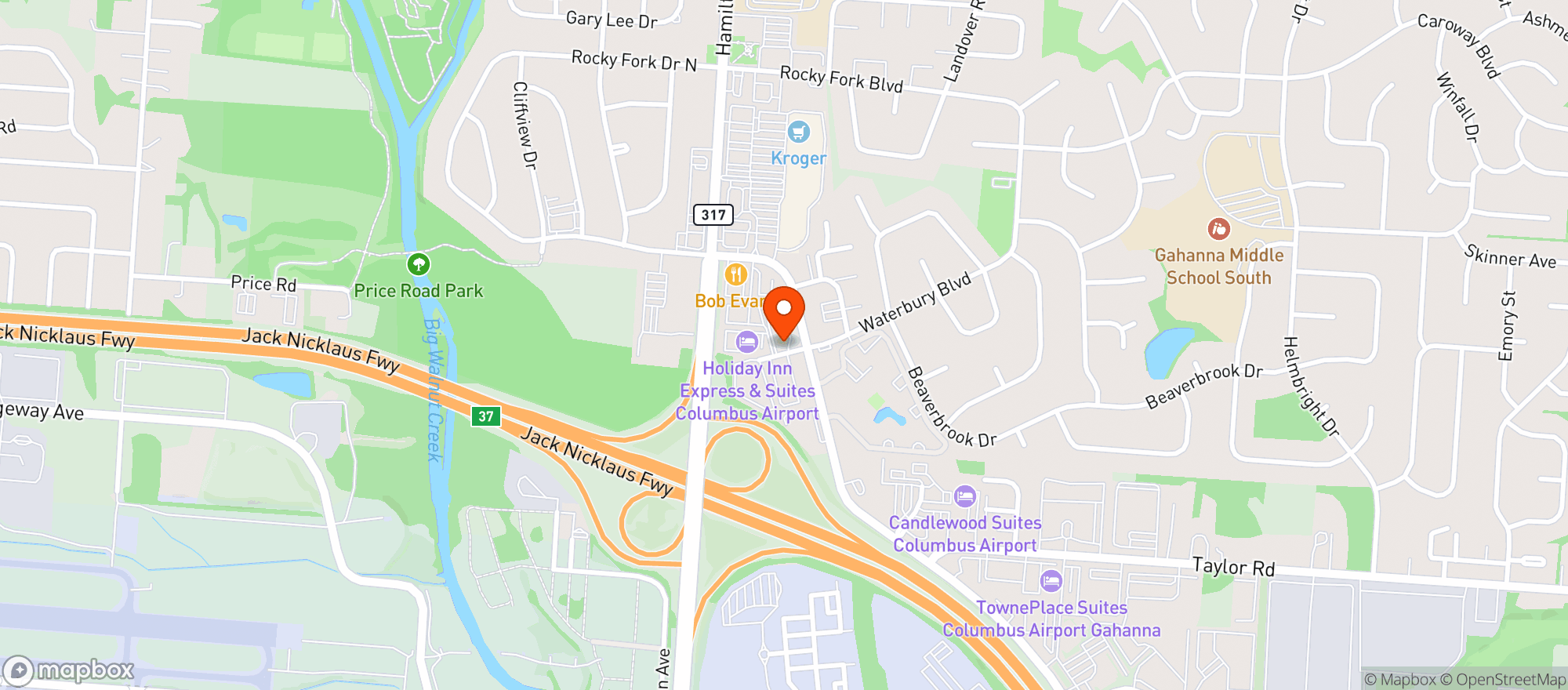 Map showing Jordans Mart & Deli