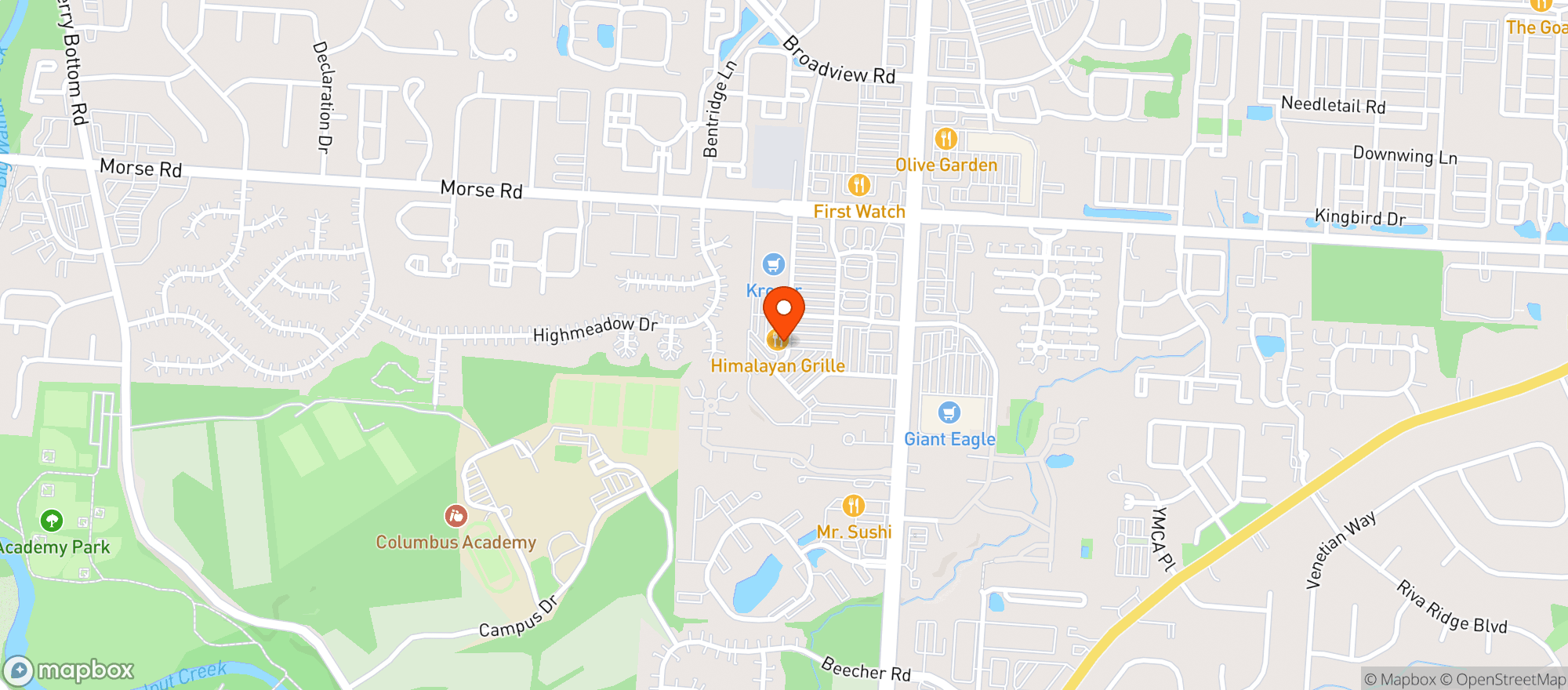 Map showing Cap City Fine Diner & B #6