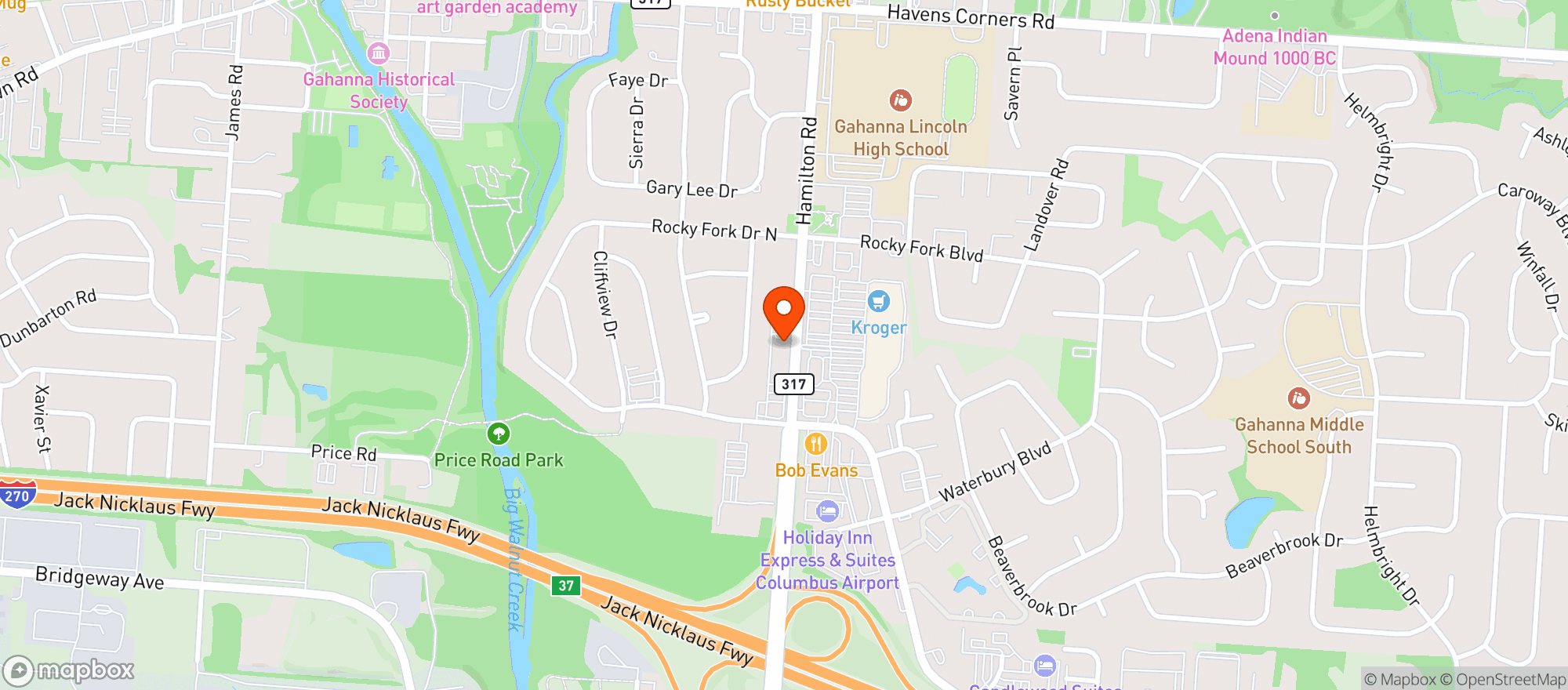 Map showing Vaporfi - Gahanna