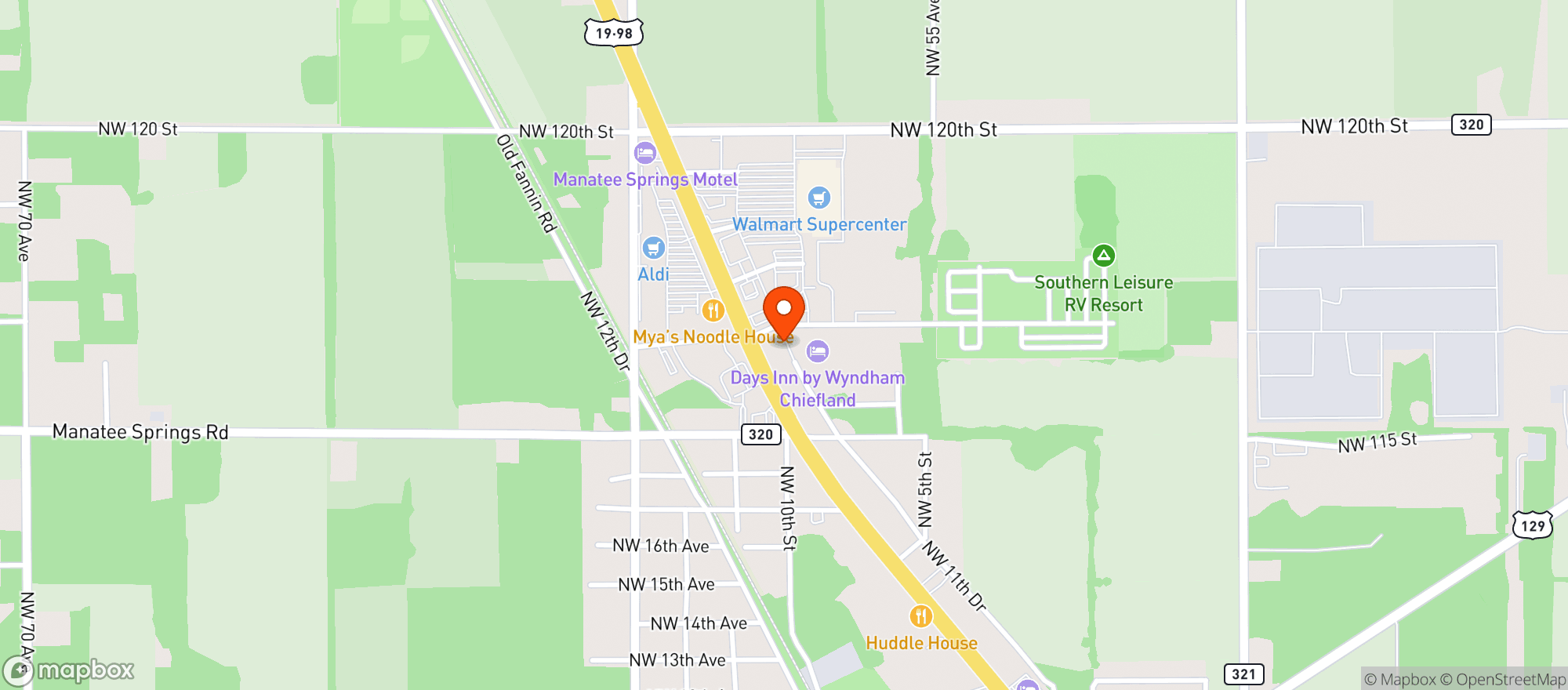 Map showing Los Avina Mexican Restaurant