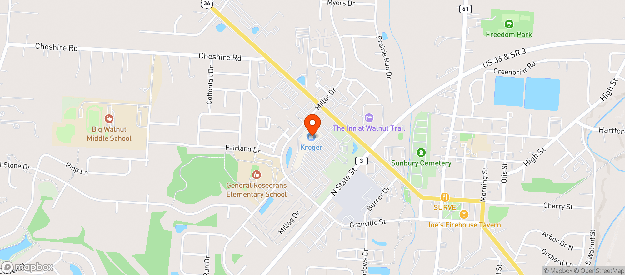 Map showing Kroger