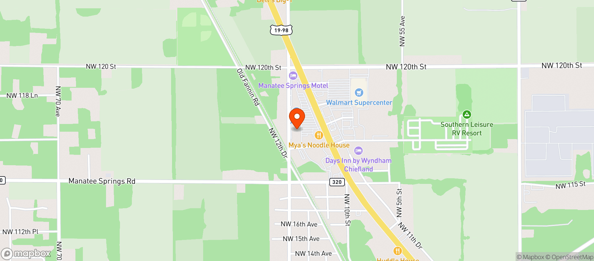 Map showing Winn Dixie