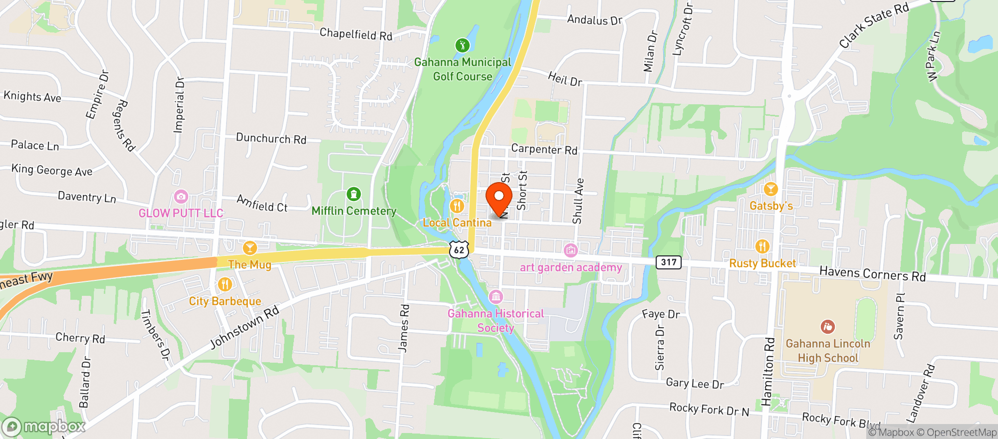 Map showing Marlow’s Cheesesteaks