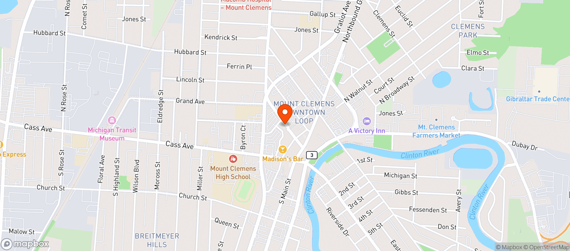 Map showing Bath City Bistro
