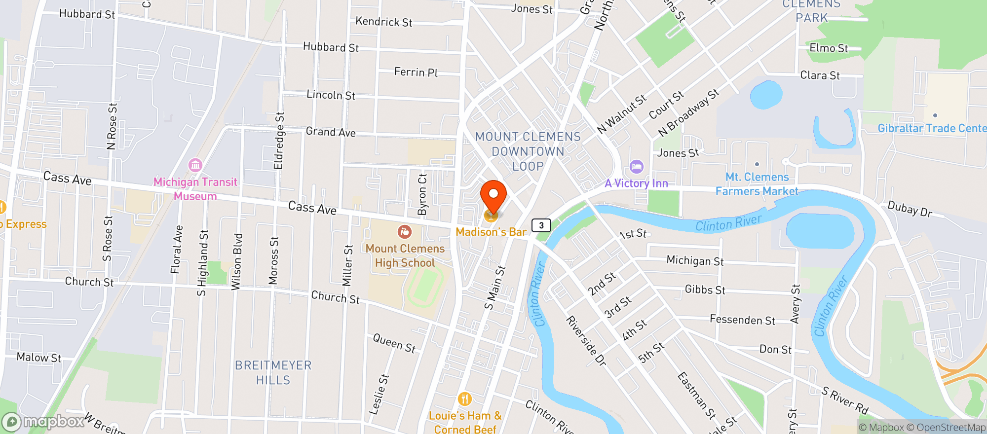 Map showing Madisons