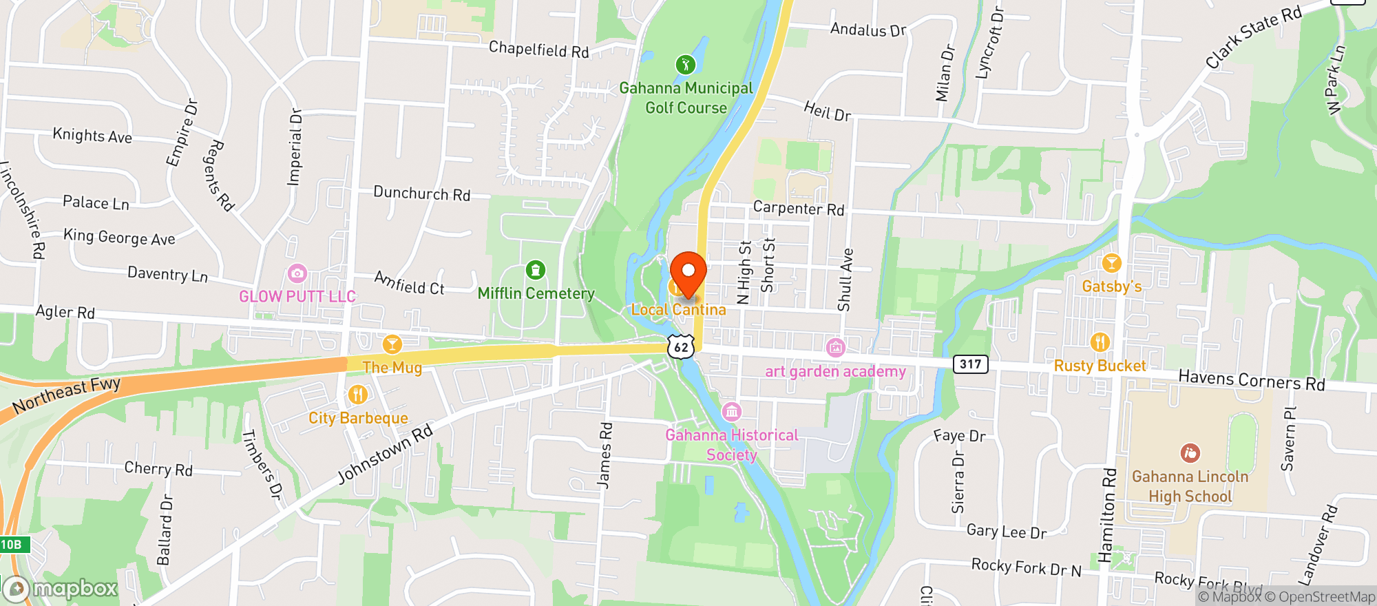 Map showing Nostalgia Brewing