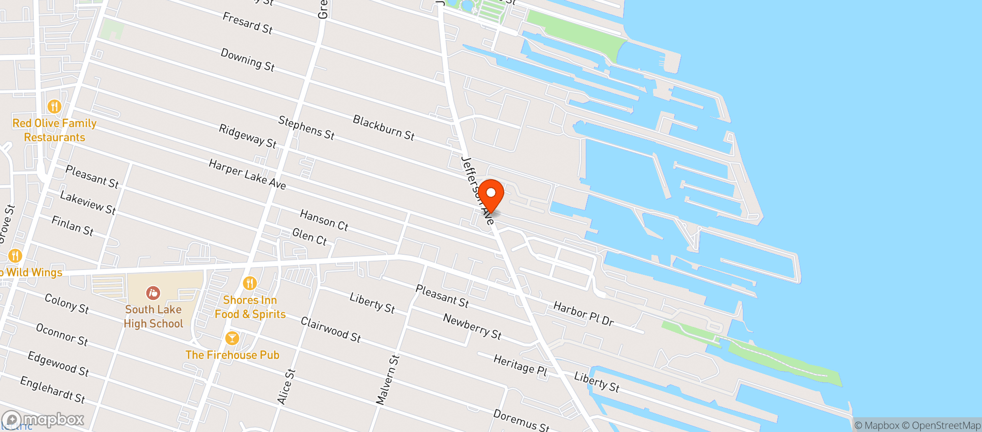 Map showing Zefs Dockside Bar & Kitchen