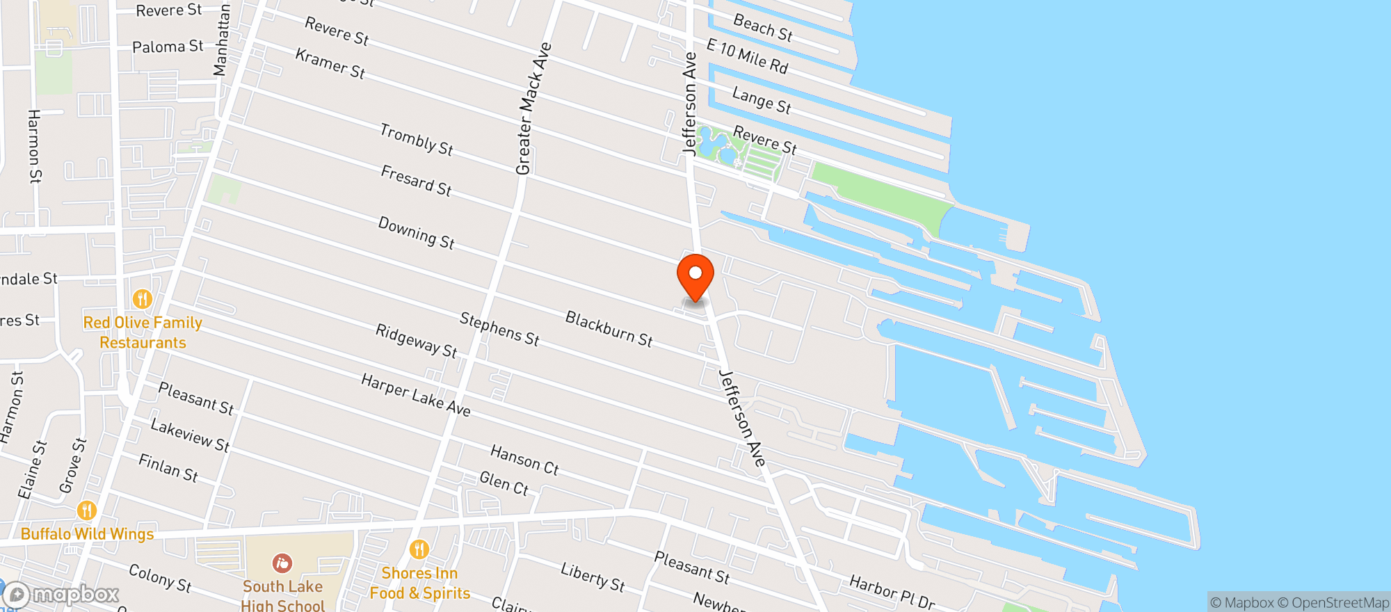 Map showing Johnny Blacks Lakehouse