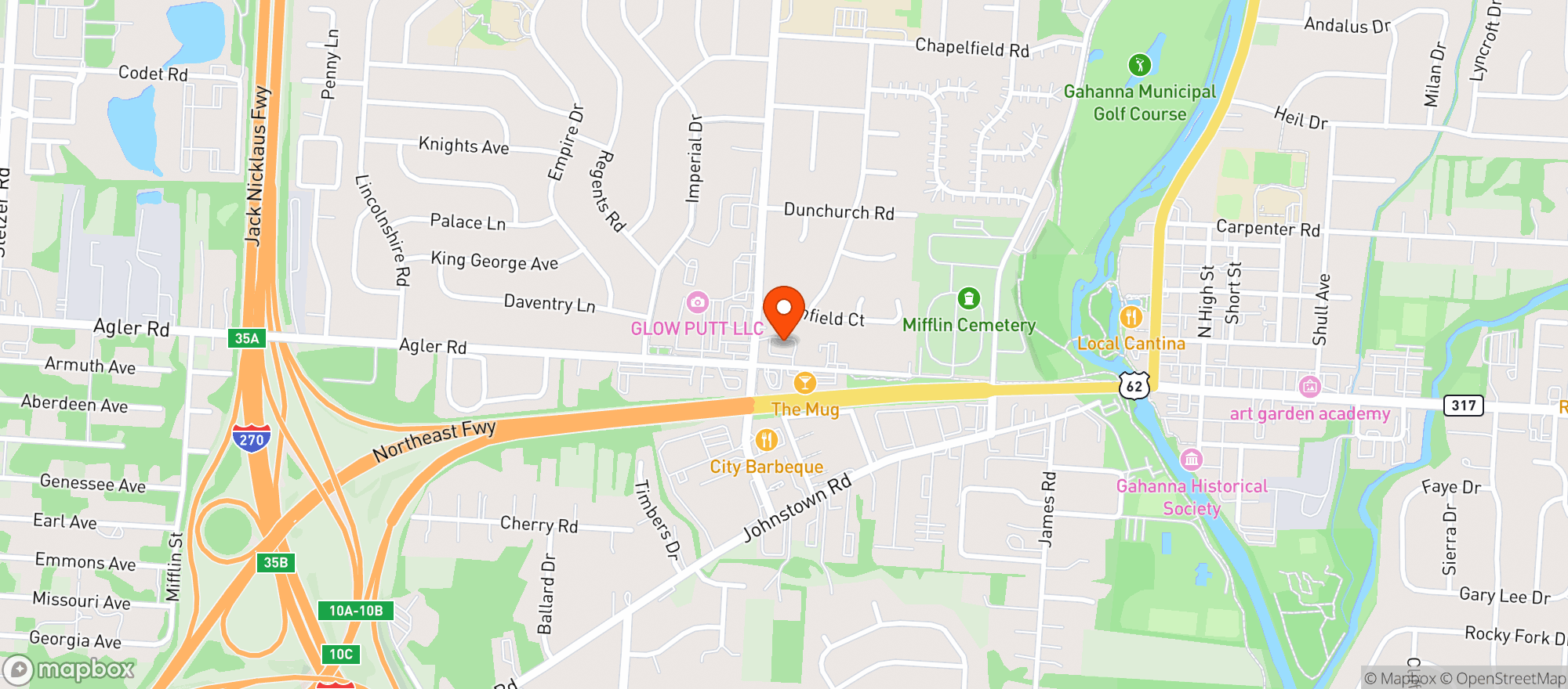 Map showing Cvs