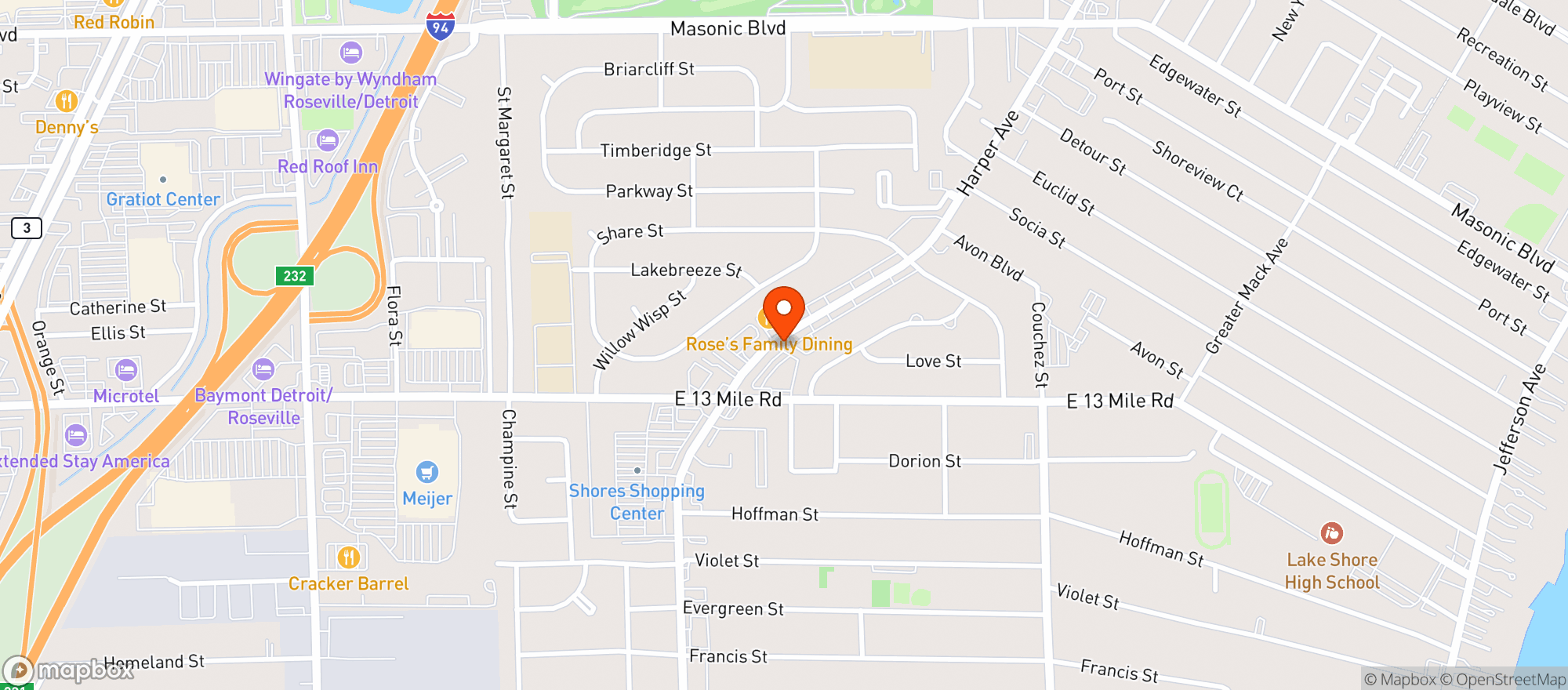 Map showing KING FOOD CENTER