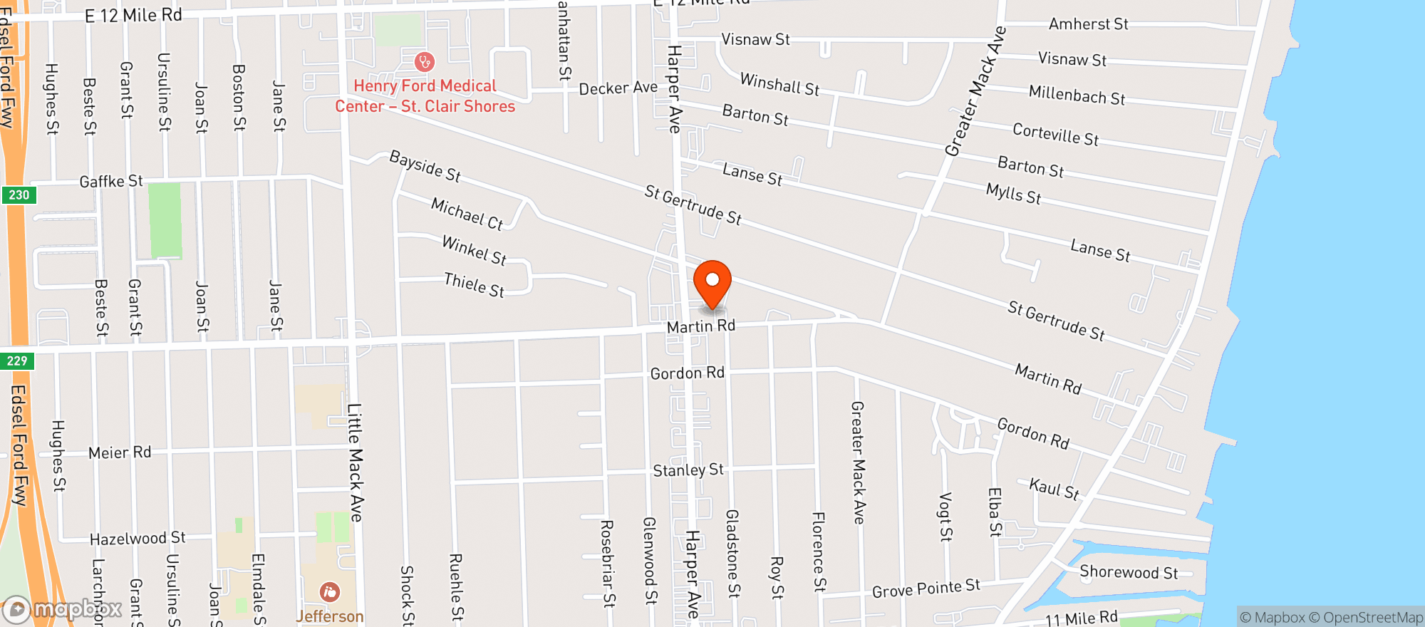 Map showing Village Super Market #1264