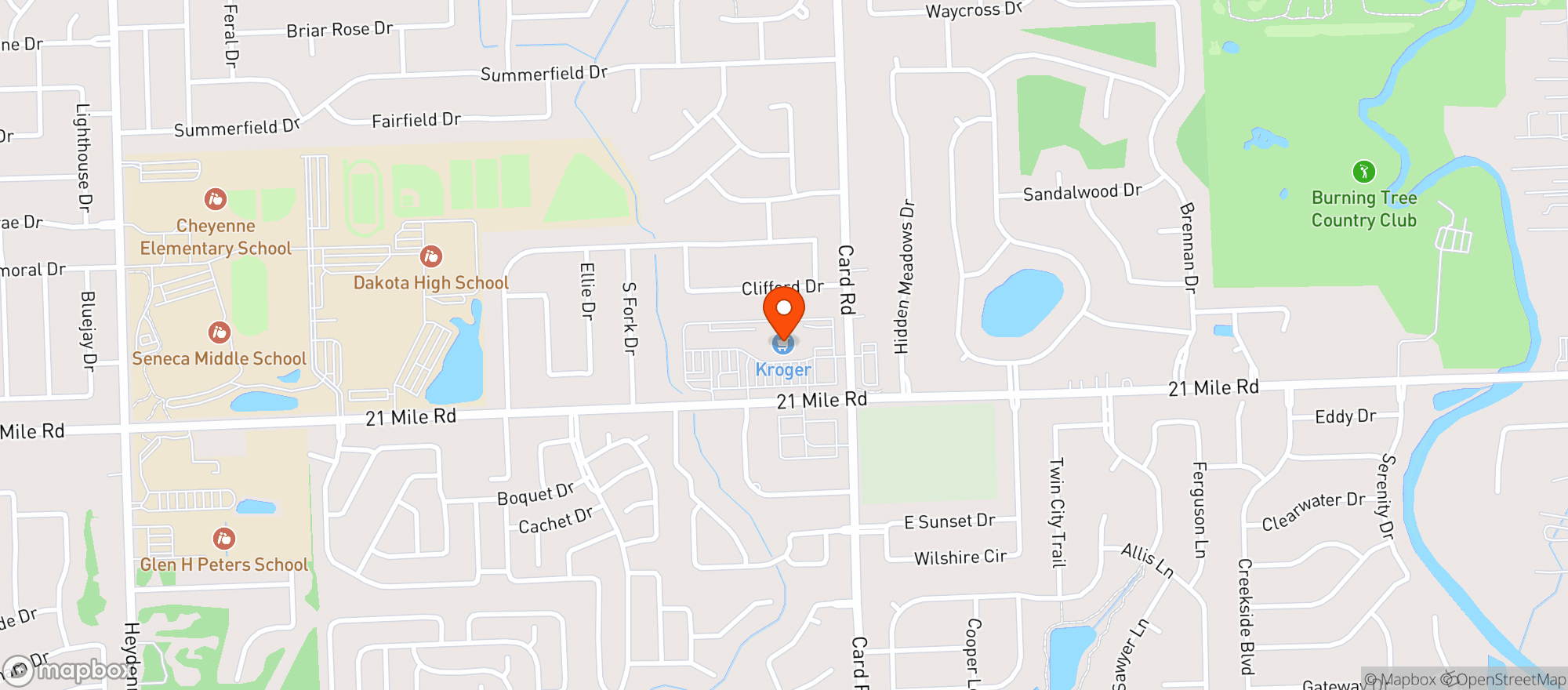Map showing Kroger